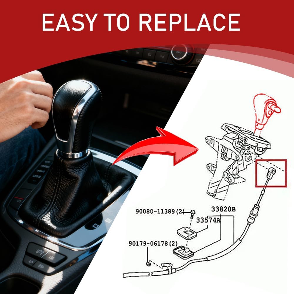 2PCS Shift Cable Bushing Repair Kit with Clips, Gear Lever Connecting Rod Bushings Replace 33835-08010, Transmission Shift Linkage Bushings Compatible with Saturn Toyota Pontiac Jeep Chevy