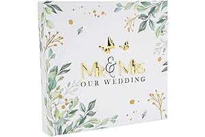 Happy Homewares 4" x 6" Personalized Premium Wedding Album with 50 Photos...