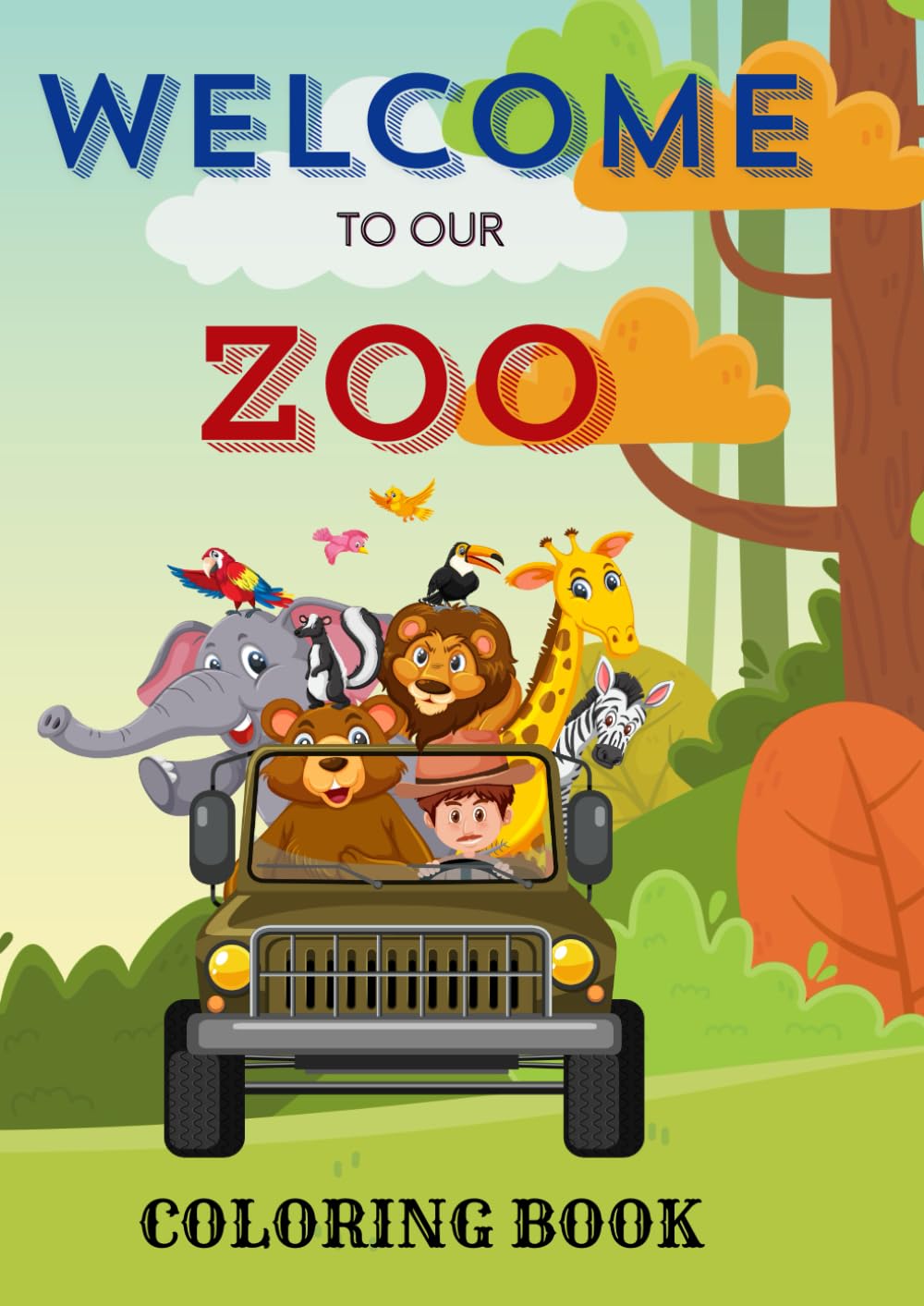 Zoo animals: Coloring book