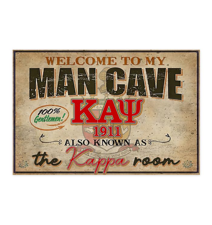 DuetomDuetom Welcome to My Man Cave Also Known As The Kappa Alpha Psi Room Yard Sign Metal Poster Home Living Aluminum Decor Wall Art Poster 12x16 Inch