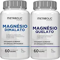 Magnesio Dimalato + Quelato Bisglicinato 500Mg 120 Cápsulas - Metabolic Farma