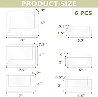 Vista 3 de 6 Piezas Elevadores de Buffet, Elevadores de Alimentos para Mesa de Buffet, Elevadores de Exhibición de Cubos Acrílicos con Fondo Hueco, Soporte
