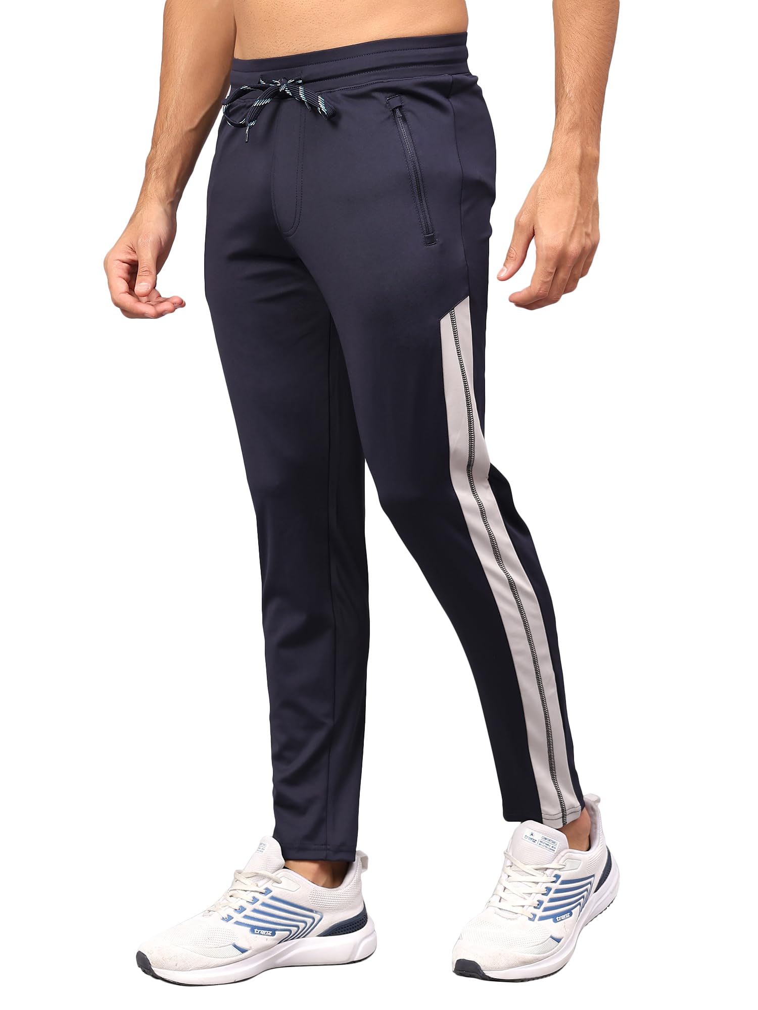 unifringe Men's Dobby Lycra Striped Gym, Yoga & Sports Wear Stretchable Fit Track Pant & Jogger with Zipper Pockets-picture-48