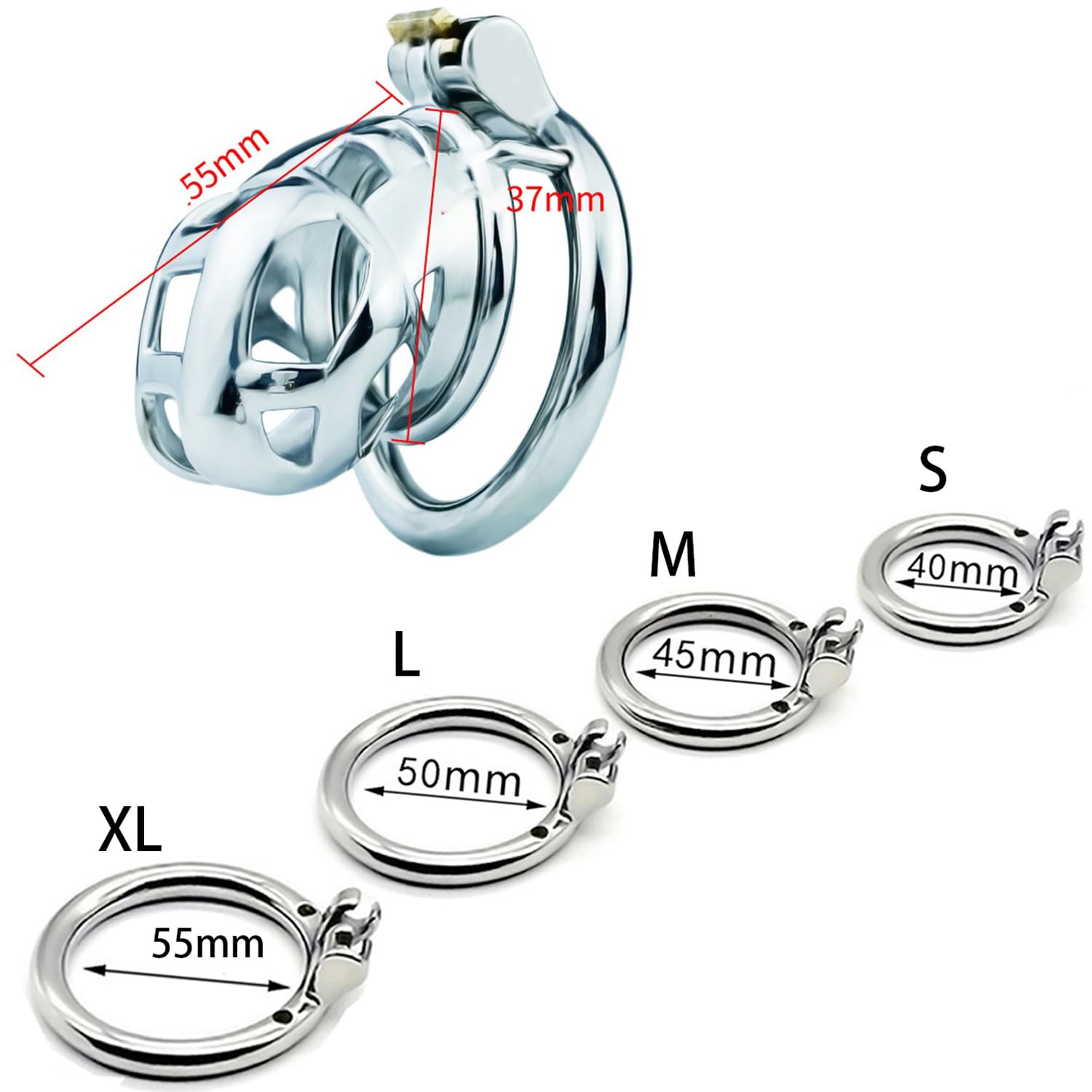 Silver/l, Suave y Transpirable Masculino Entrenamiento Corriendo Jaula de Protección, 40/45/50/55 Tarjeta Anillo Selección Cinturón Desgaste Correa Acero Inoxidable