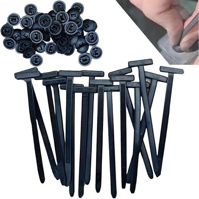 200 pezzi di fascette stringicavo universali in nylon, resistenti, autobloccanti, con supporto for cavi, fissaggio automatico, vite, spelafili(200 packs)