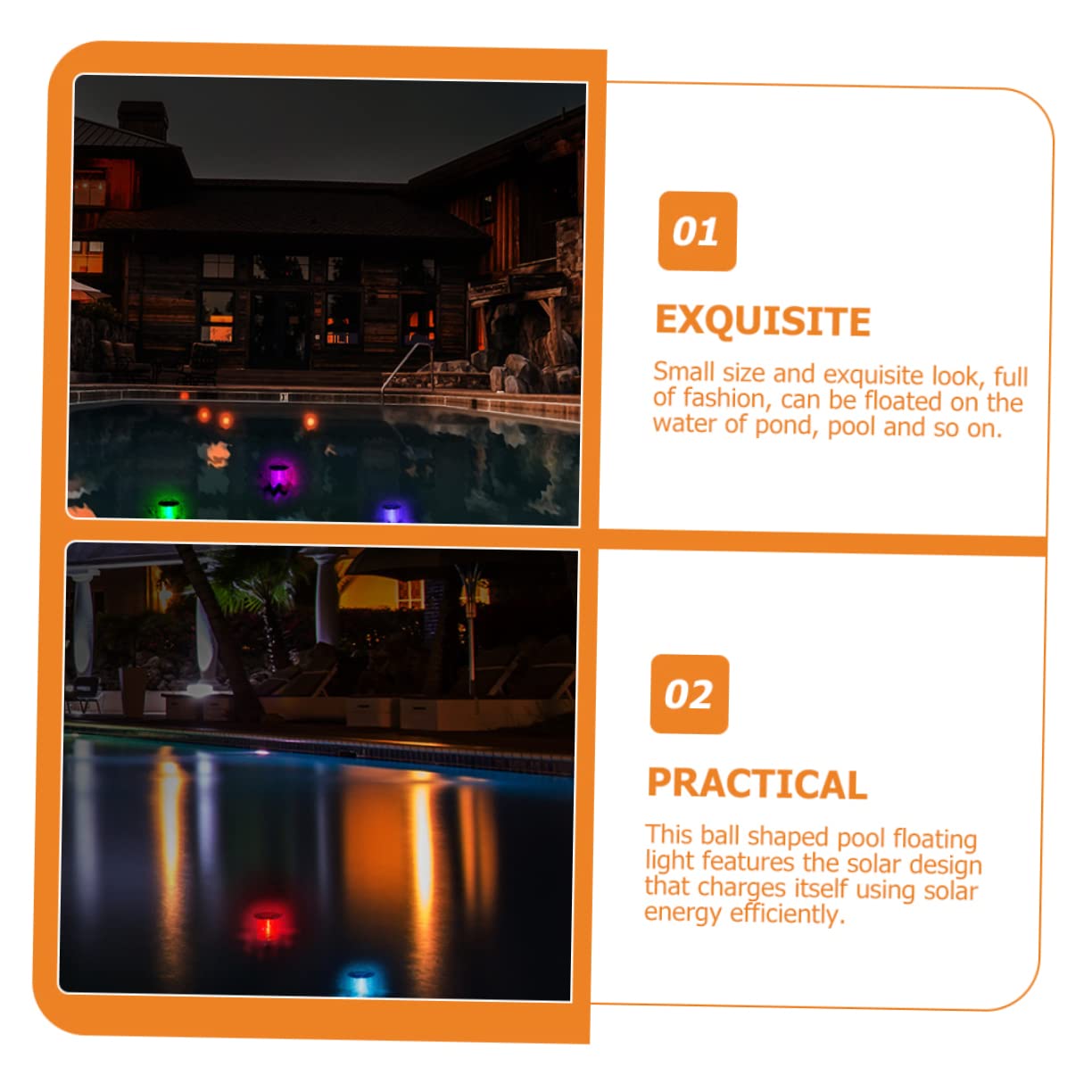 BESPORTBLE 3piezas Luces Flotantes Solares Led Para Piscina Iluminación Para Jardín y Decoración De Fiestas Acuáticas Diseño De Bola Para Estanques y Exteriores