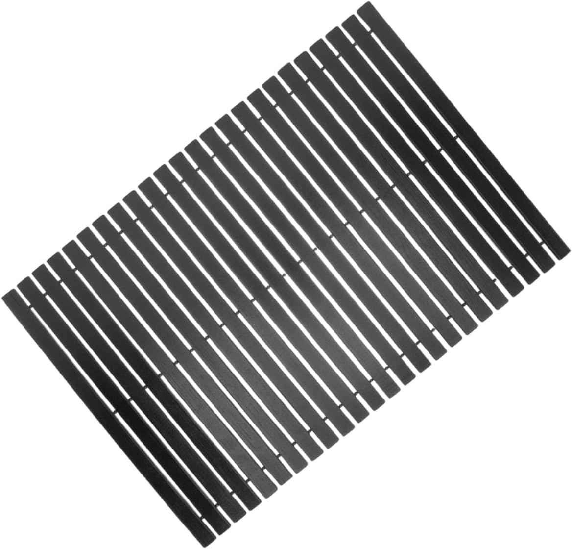 Bamboo Non-Slip Bath Mat for Bathroom Shower Quick-Drying Floor Mat for Safety and Style for and Outdoor Use Black