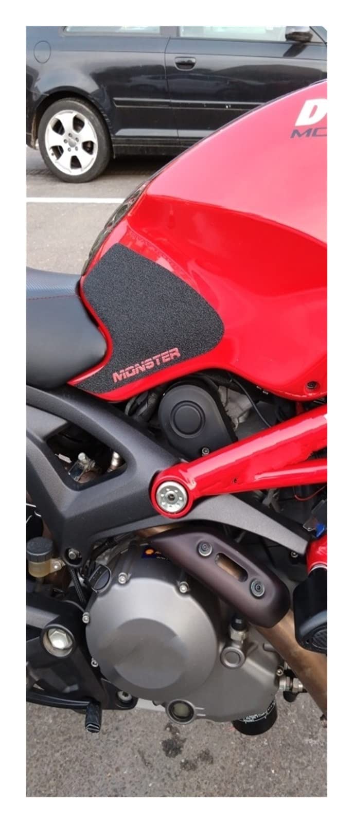 Paraserbatoio per Ducati per Monster 696 795 796 1100 1100 S Moto Sticker Antiscivolo Rilievo del Serbatoio del Carburante Laterale Gas Ginocchio Grip Trazione Pastiglie (Color : 1)