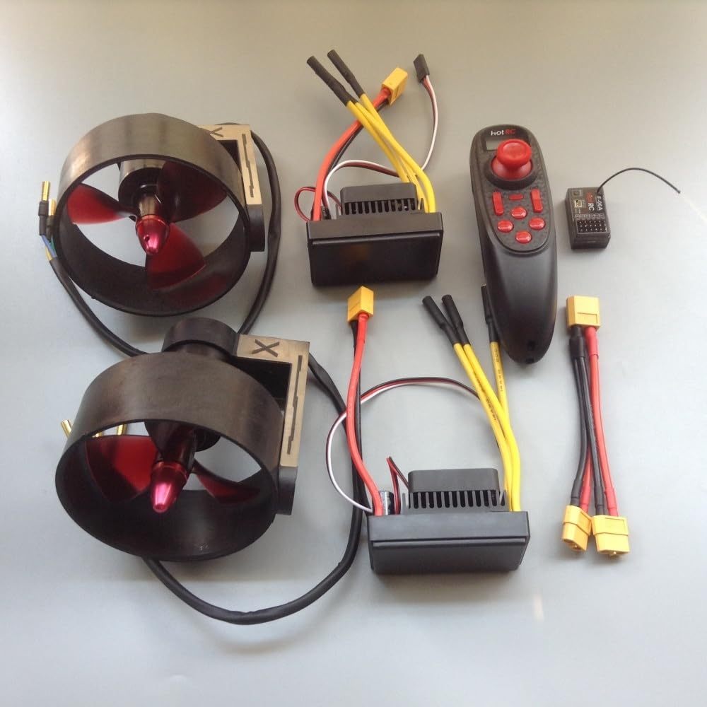 Podwójny zestaw 12-24 V podwodny Thruster (10 kg Thrust) z 2 x 70 A ESC z pilotem, CW/CCW Propellers do RC Boat/ROV (zestaw wtyczek XT60)