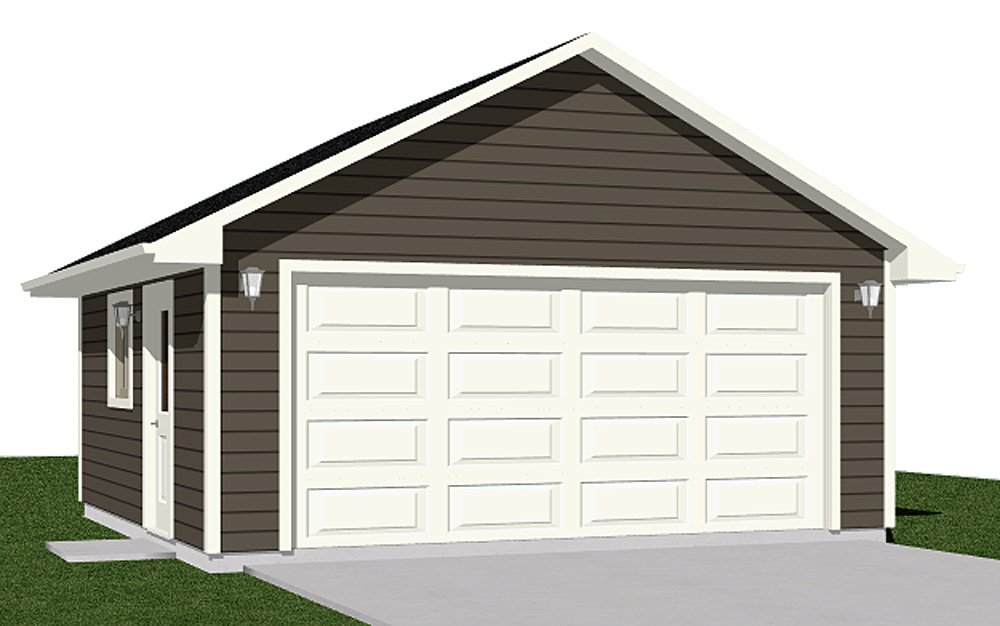 Garage Plans: 2 Car Garage Plan 360-0 - 20' x 18' - Two car
