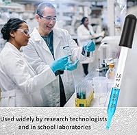 Vista 3 de Paquete de 4 cuentagotas graduados de 0.0 fl oz, cuentagotas de vidrio con bombilla de succión negra, cuentagotas medicinales de 3 pulgadas, punta