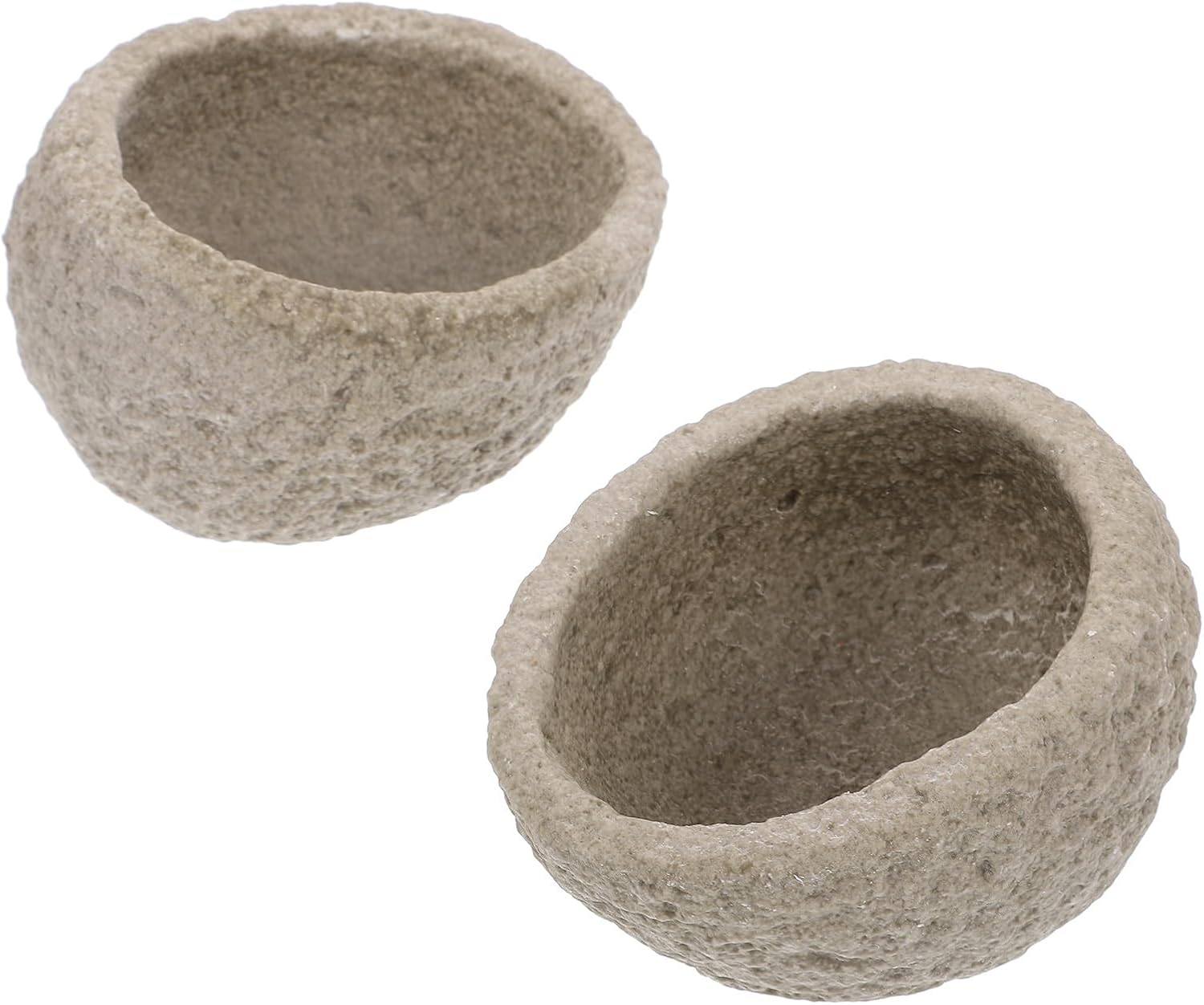 Toyvian 2pcs Reptile Feeding Bowls Resin Imitation Stone Lizards Feeder Heavy-Duty Stable Food and Water Basins for Tortoises and Lizards Terrarium Use