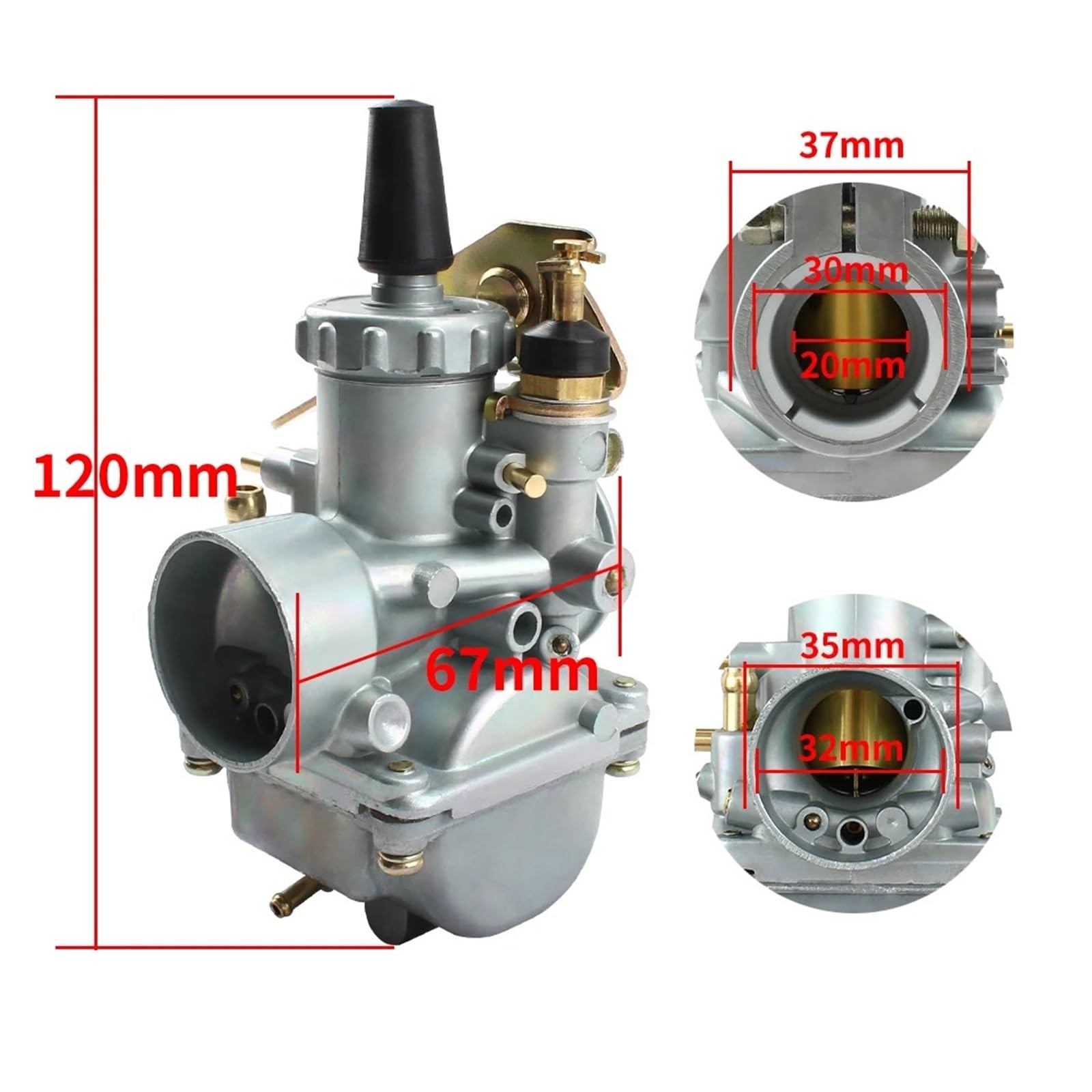 Motosierra Carburador Carburador Motocicleta Para VM20 Piezas 20mm Combustible ATV UTV 50cc 100cc 125cc Accesorios Para Dirt Pit Bike Y Motocross