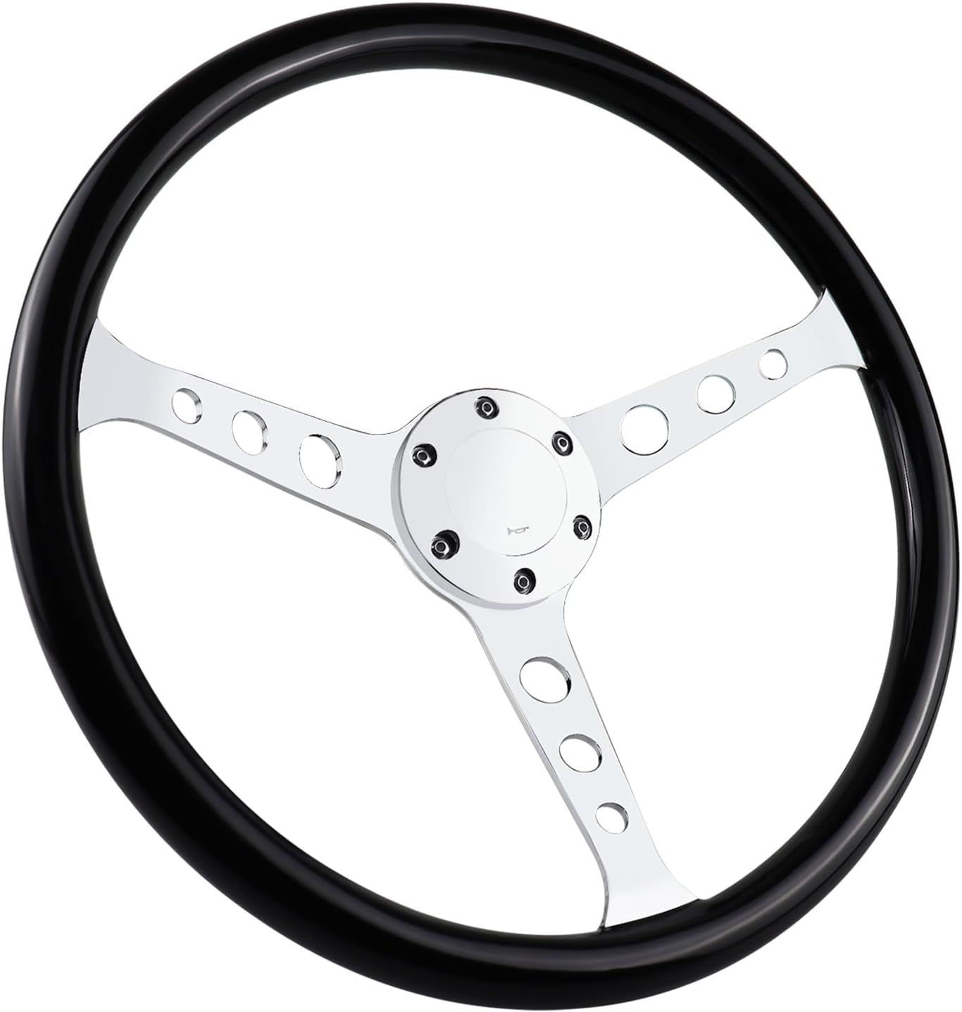 15" 6 Bolt Woodgrain Racing Steering Wheel Vintage Nostalgia Style with Horn ...