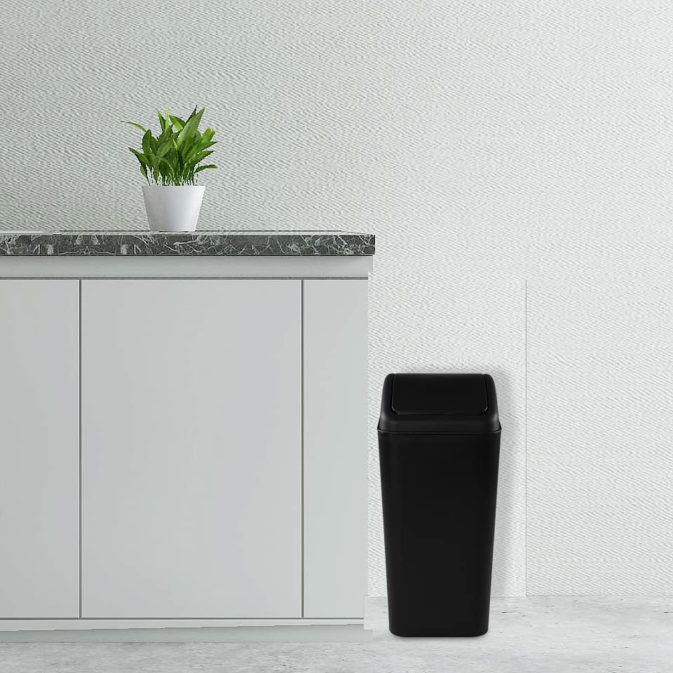 Miniatura 6 de Gloreen Cubo de basura delgado de la cocina de 16 L, cesta de basura rectangular de plástico, F