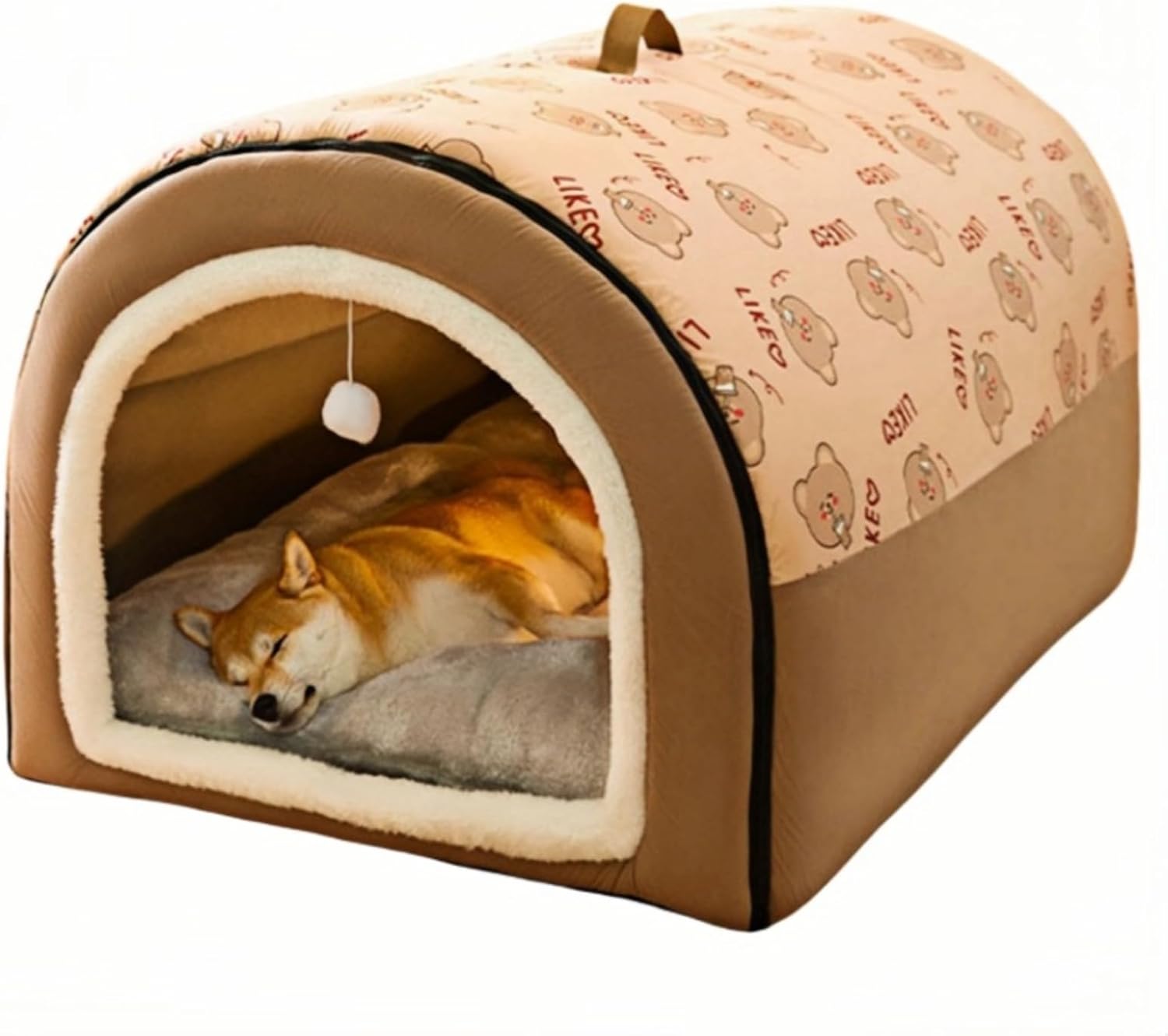ペットハウス ペットド一ム犬 ペットベッド ドーム型 大型犬 ドーム カーキ犬小屋 室内 冬用 夏用 通年 寒さ対策 おしゃれ 犬小屋 猫 犬 小/中/大型犬 室内用 洗える 猫ハウス 可愛い 犬ハウス 猫ベッド 犬ベッド ドーム型 ペットソファ ふわふわ クッション付き 滑り止め 折りたたみ ペットハウス (XL,カーキ)