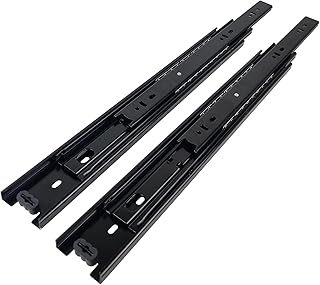 KUANMIN 5 Pairs of 22 inch Drawer Slides, Black Heavy Duty Drawer Slides, 22 inch Full Extension Ball Bearing Drawer Slides, 1-3/4'' Wide. Available in 10'' 12'' 14'' 16'' 18'' 20'' 22'' (5 Pairs)
