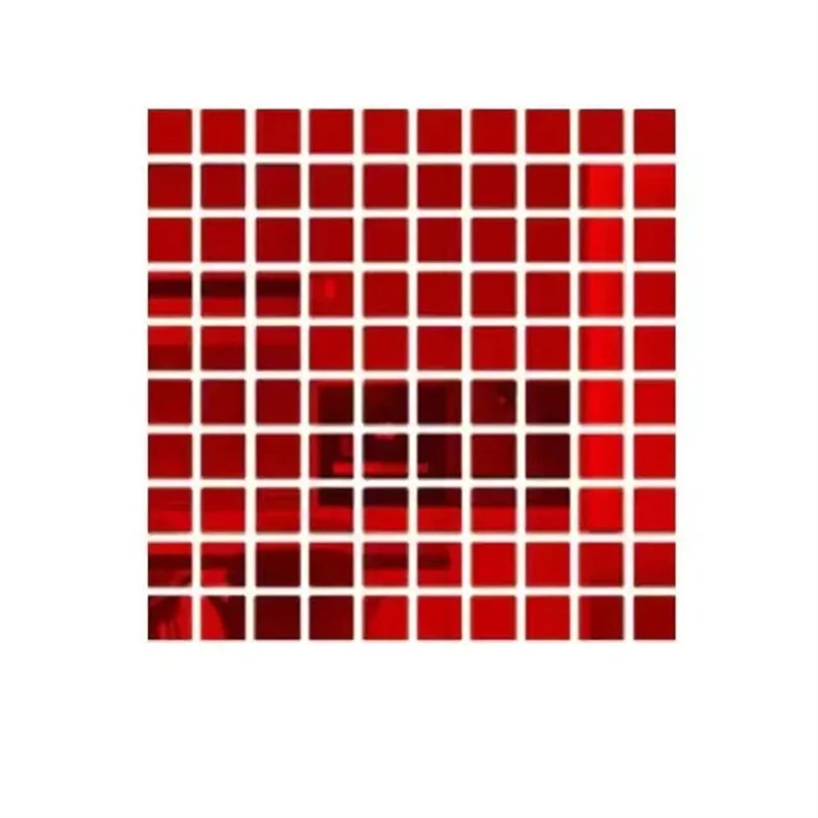 100pcs 3D Square Wall Stickers Mirror Decal DIY Mural for Living Room Bedroom Art Home Decor 2/3/4cm for Bathroom(Red,100pcs 2x2cm)