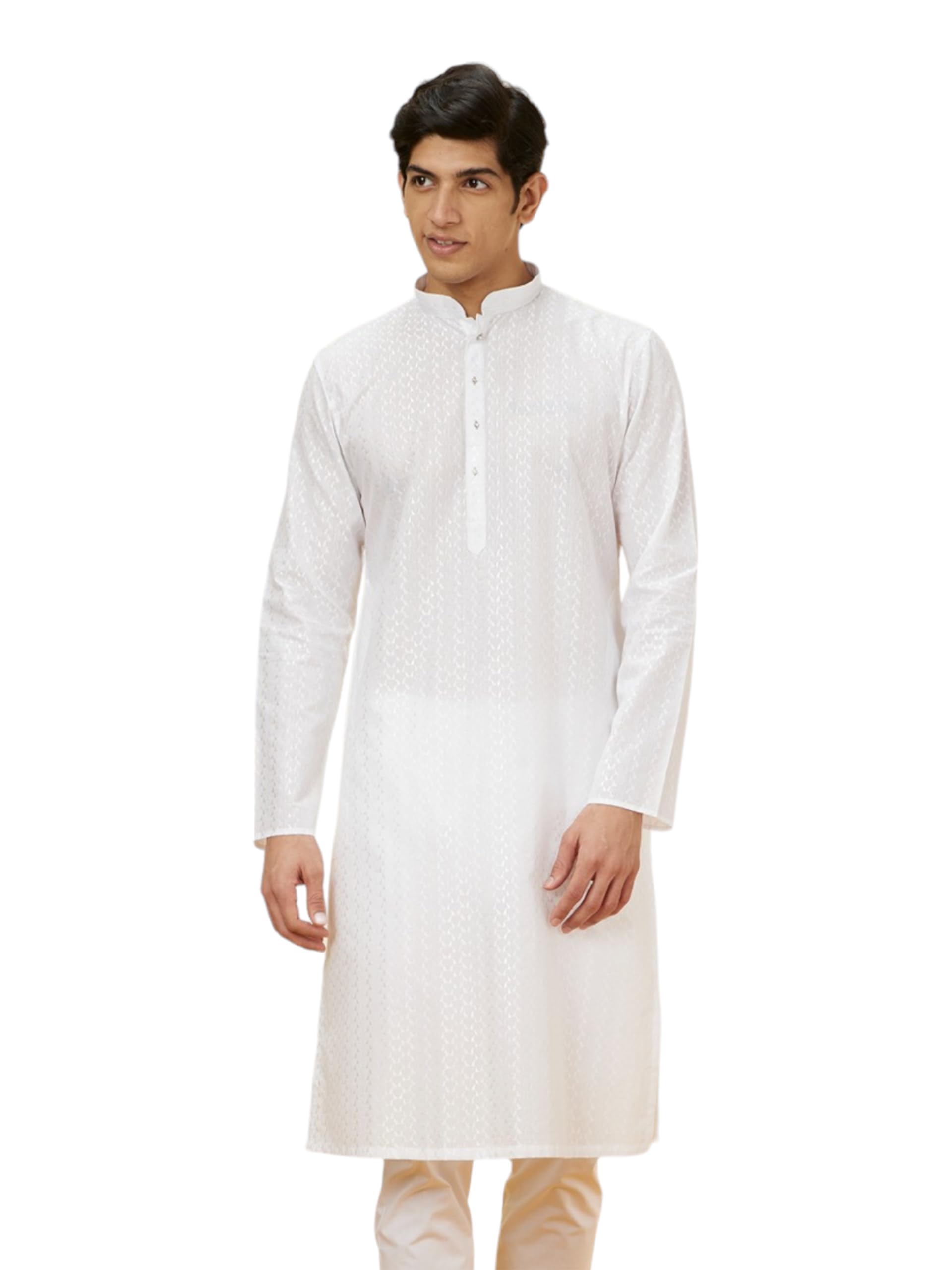 manyavar Men's Self Design Kurta Pajama Set (2pcs)-picture-31