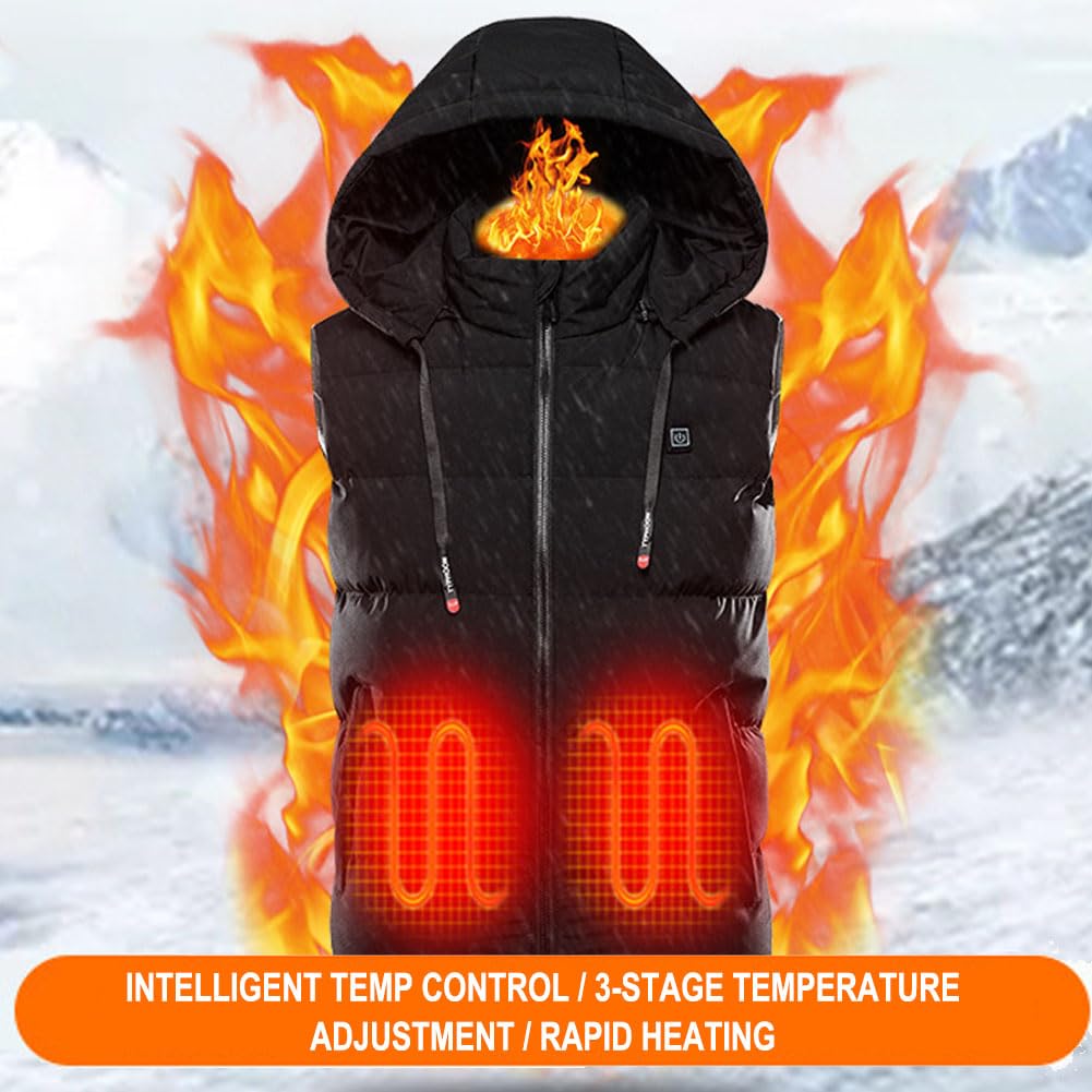 Gilet Riscaldato, Gilet Riscaldato da Uomo Controllo Temperatura a 3 Livelli Impermeabile e Lavabile in Lavatrice Maglia Riscaldante Uomini e Donne Navy Blue M