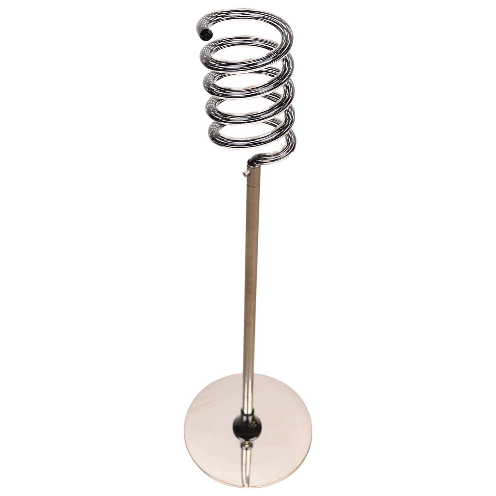 Eson Hair Dryer Stand Spiral Holder With Tray, Hairdryer Holder, Free Standing Spiral Hair Dryer Holder Acrylic, Beauty Salon Barbershop Countertop Blow Dryer (Silver No Tray)