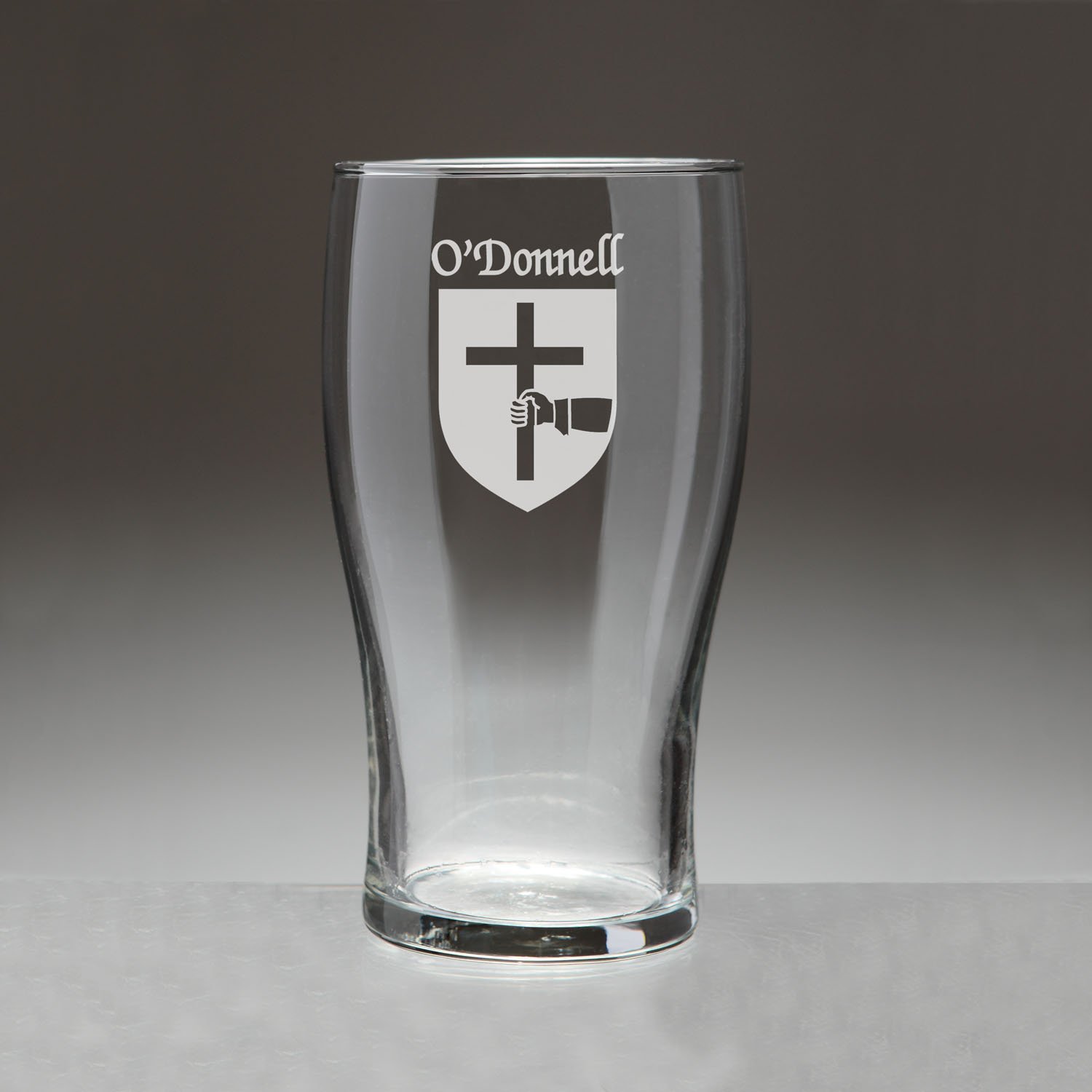O'Donnell Irish Coat of Arms Tavern Glasses - Set of 4 (Sand Etched)