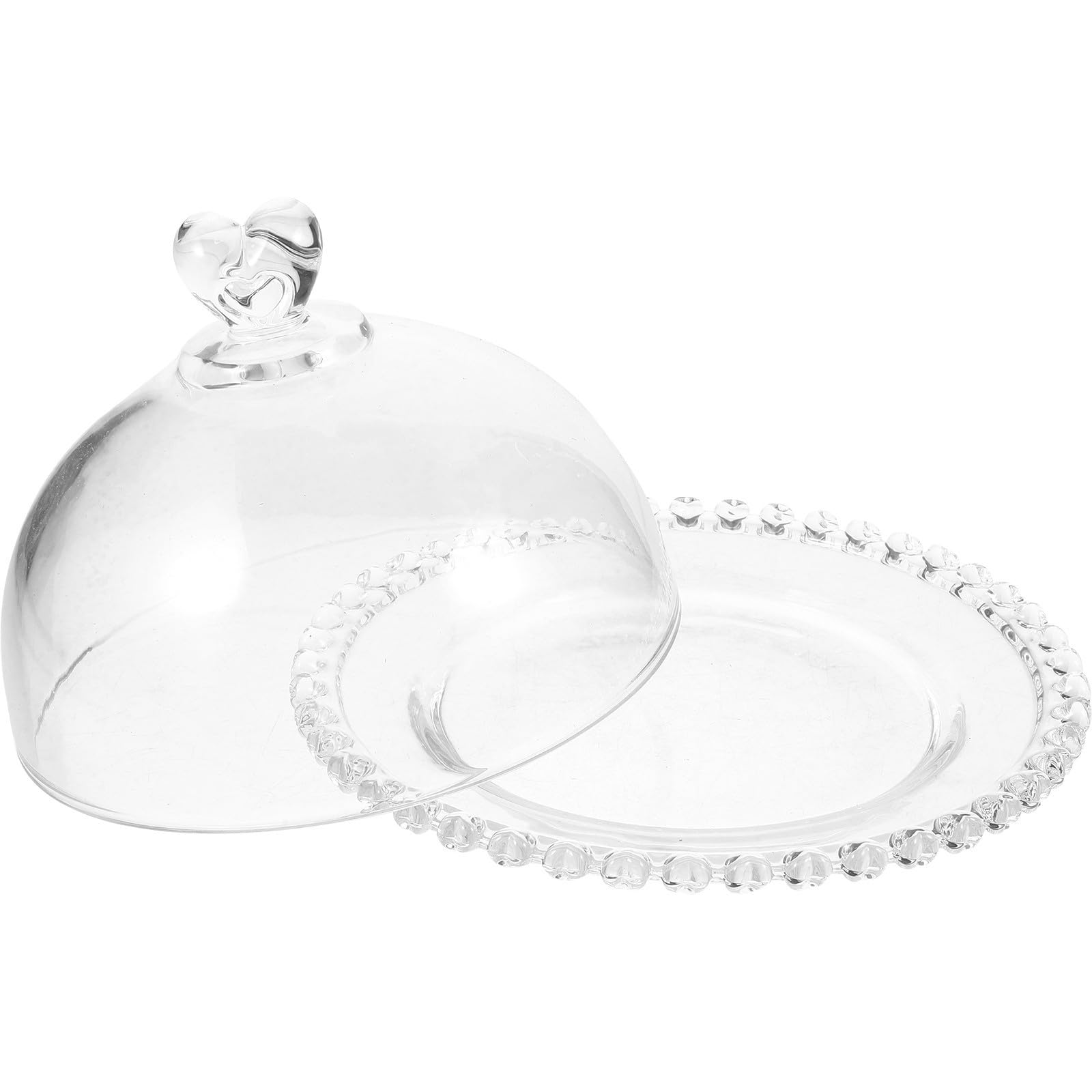 Bandeja de Cristal Diseño Multifuncional para Tartas Cúpula Transparente Mantiene los Alimentos Frescos y Seguros para Eventos y Reuniones