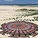 Produktbild raajsee Indien Strandtuch Rund Mandala Hippie/Groß Indisch Rundes Baumwolle/Boho Runder Yoga Matte Tuch Meditation/Tischdecke Rund aufhänger Decke Picknick Teppich 70 inch (Blaue orange Mandala)