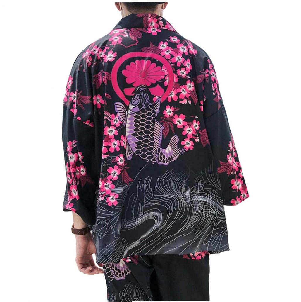 Yililay Yililay Kimonos Hombre Mujer 2021 Kimono japonés de Cosplay Cardigan Blusa de la Camisa de Las Mujeres japonesas Yukata Kimono Femenino Playa del Verano