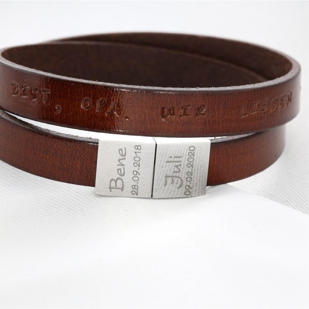 Armband Herren Leder Gravur schwarz Mann Lederarmband Koordinaten schwarzes Männer Armband Wunschgravur Männer Geschenke Herrenschmuck Namen Armbänder Spruch