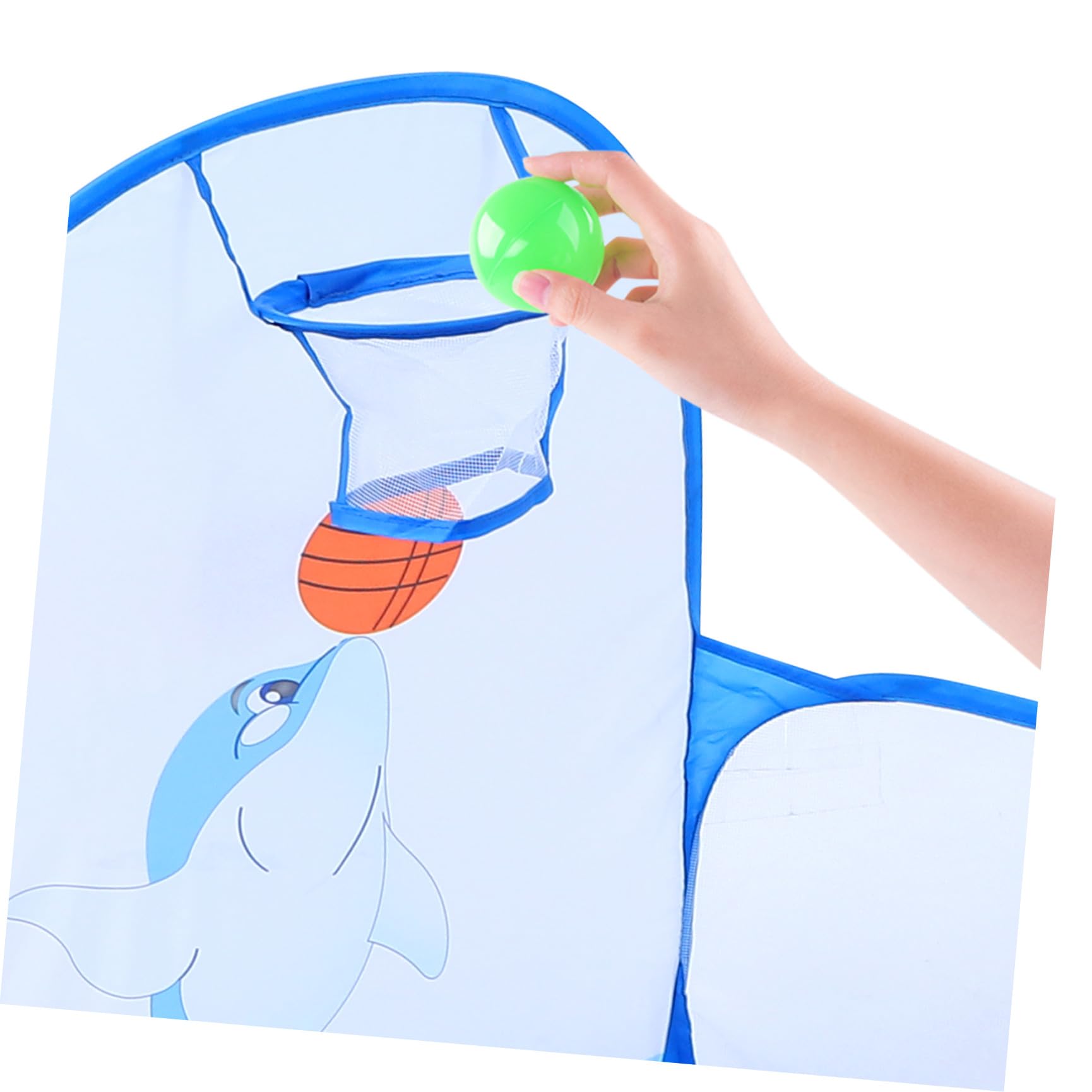 Piscina Giochi a Forma di Delfino in Poliestere Blu per Bambini