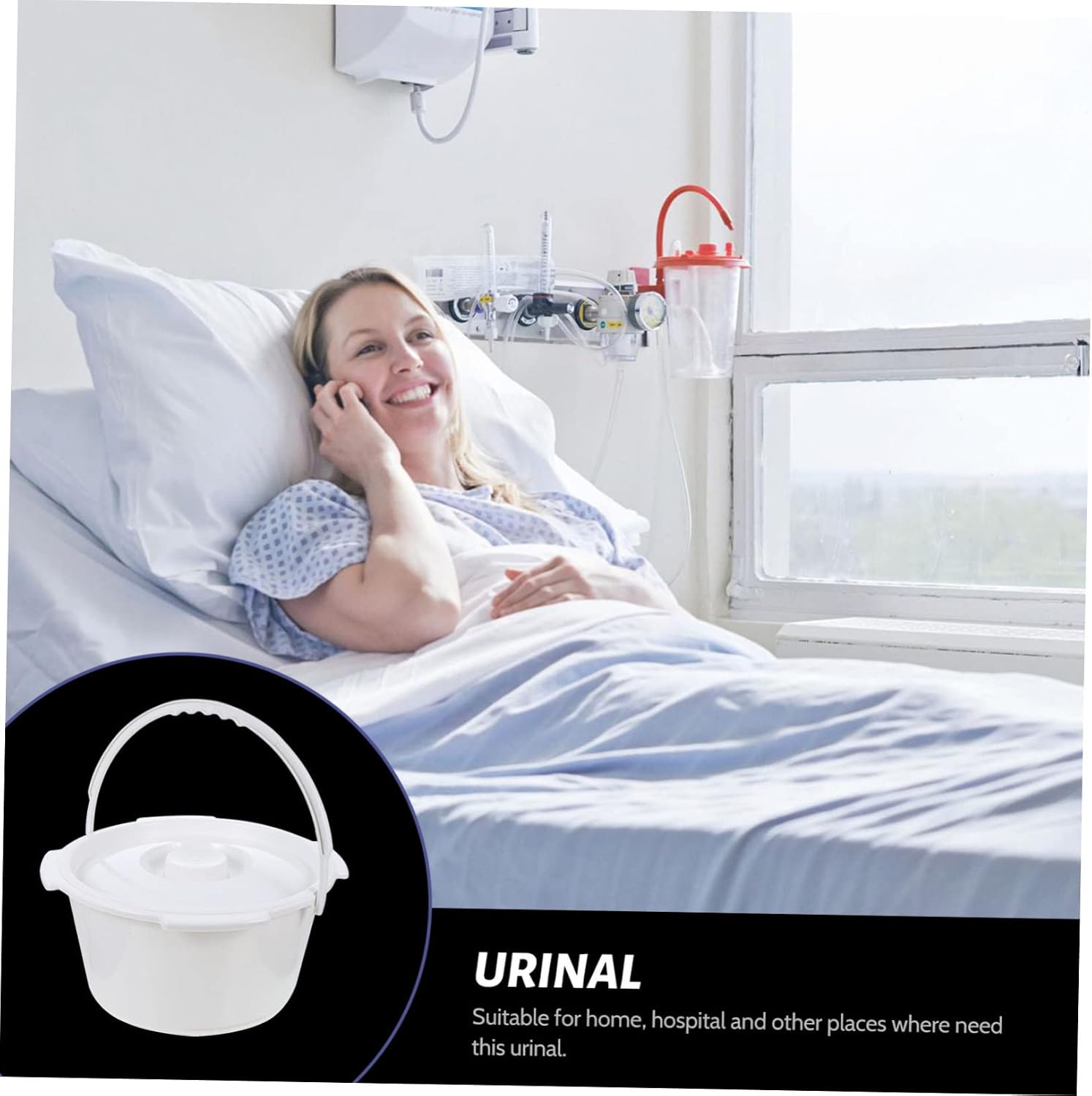 Elderly Portable Chamber Pot with Lid Thickened Adult Urinal Pail for Home Use Lightweight and Easy to Clean for Patients and Nighttime Needs