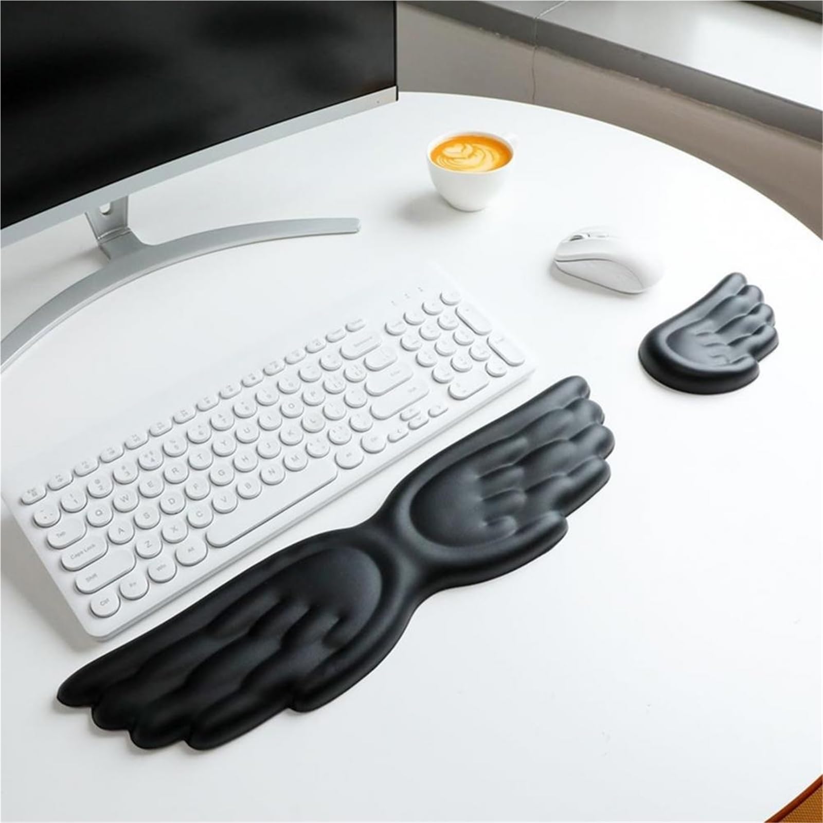 Handgelenkauflage Tastatur Keyboard Wrist Rest Ergonomic Support Pad Silicone Mouse WristRest Laptop Cushion For Office Gaming(Pink B)