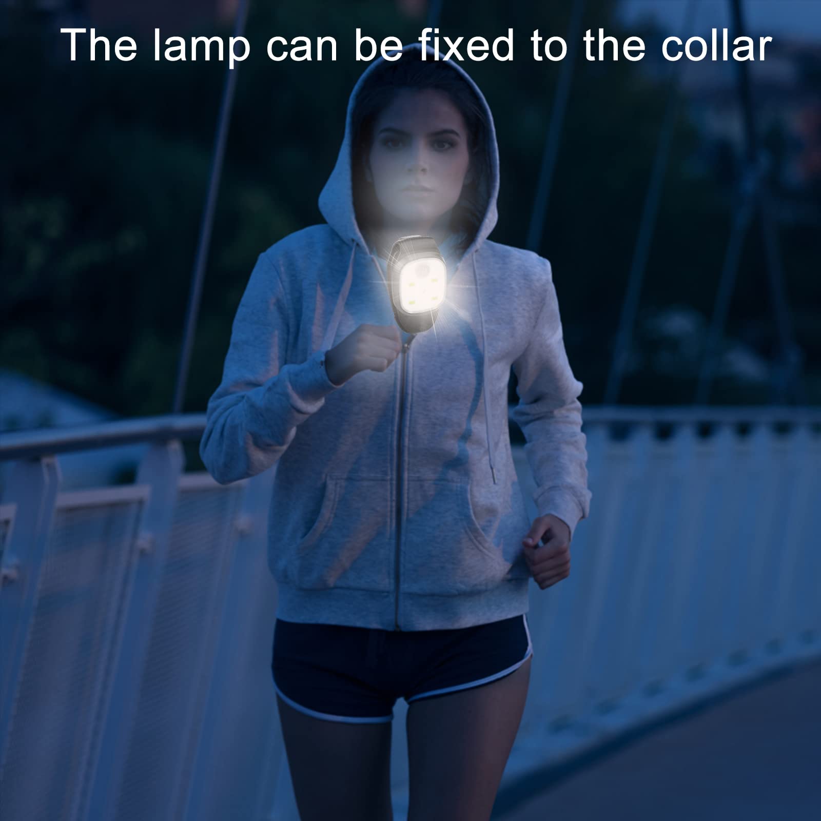 2 Piezas Linterna Manos Libres, Linterna Frontal LED con Clip, Luces de Seguridad para la Noche, Recargable por USB, 4 Modos de Iluminación, para Noche para Correr, Cámping, Pasear al Perro