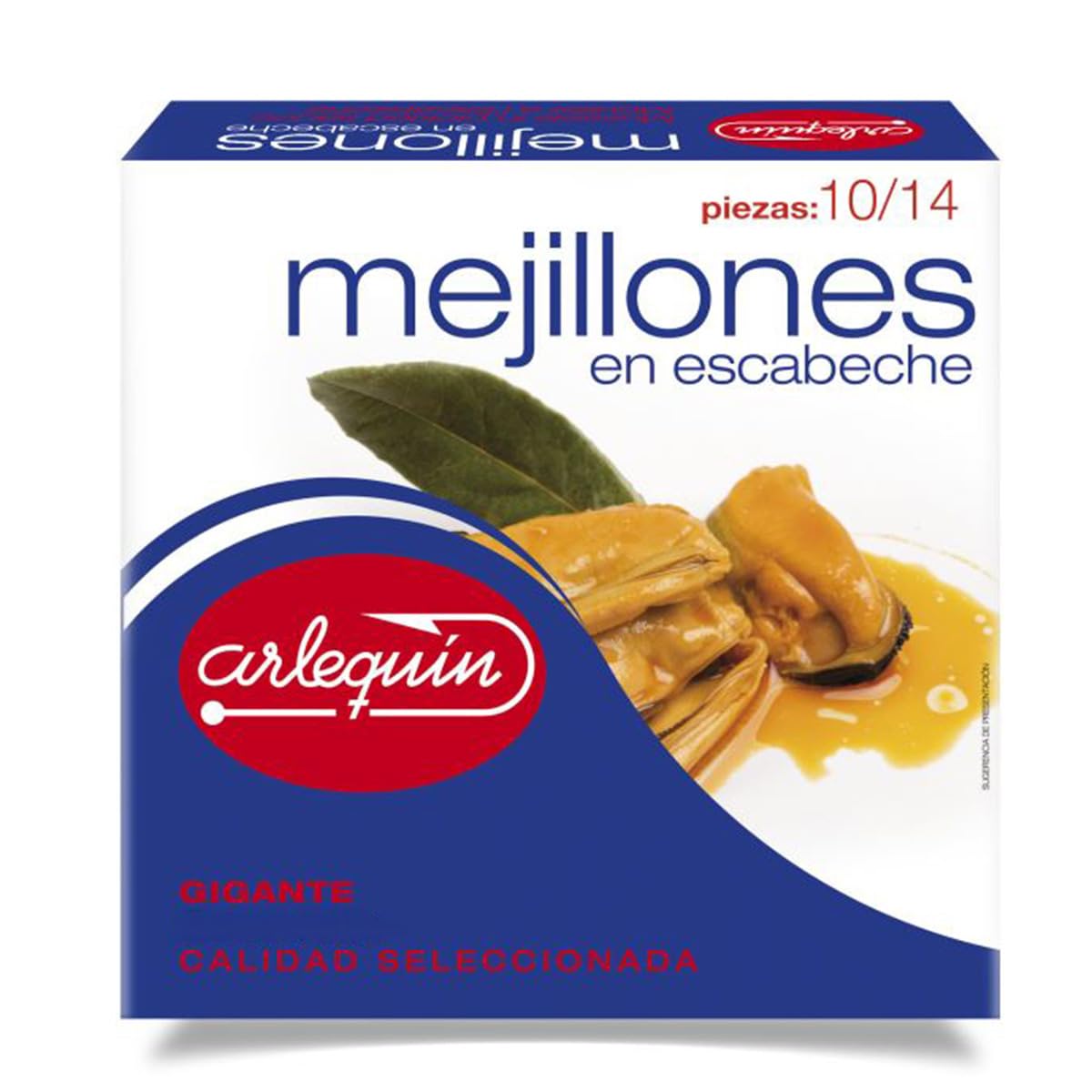ARLEQUIN Mejillón en Escabeche, Tamaño Gigante, Pack de 4 Latas de 280 grs. y 10/14 Unds (1120 grs y 40/56 Unds)