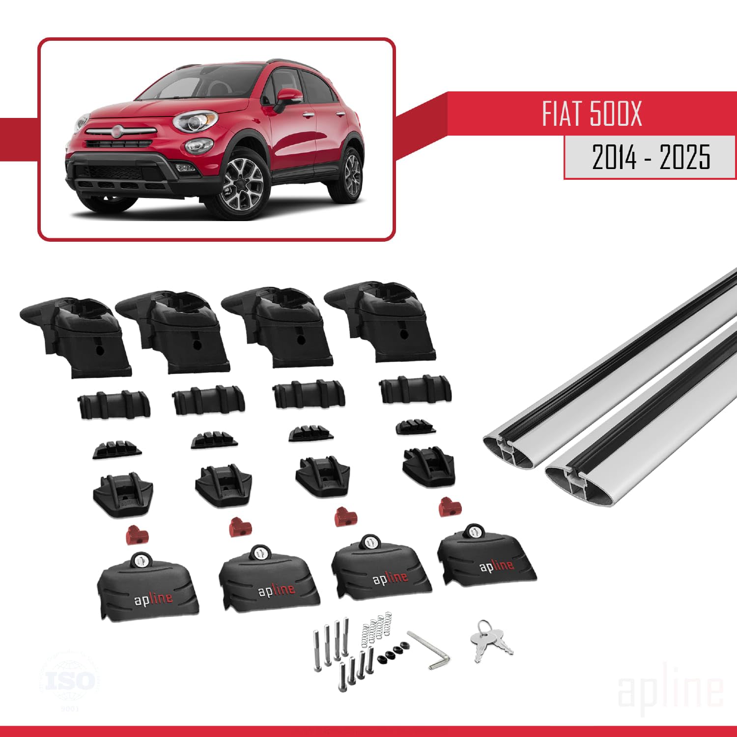 Fiat 500 Apline Compatible Con X 2014-2025 ACE-2 Barras De Baca
