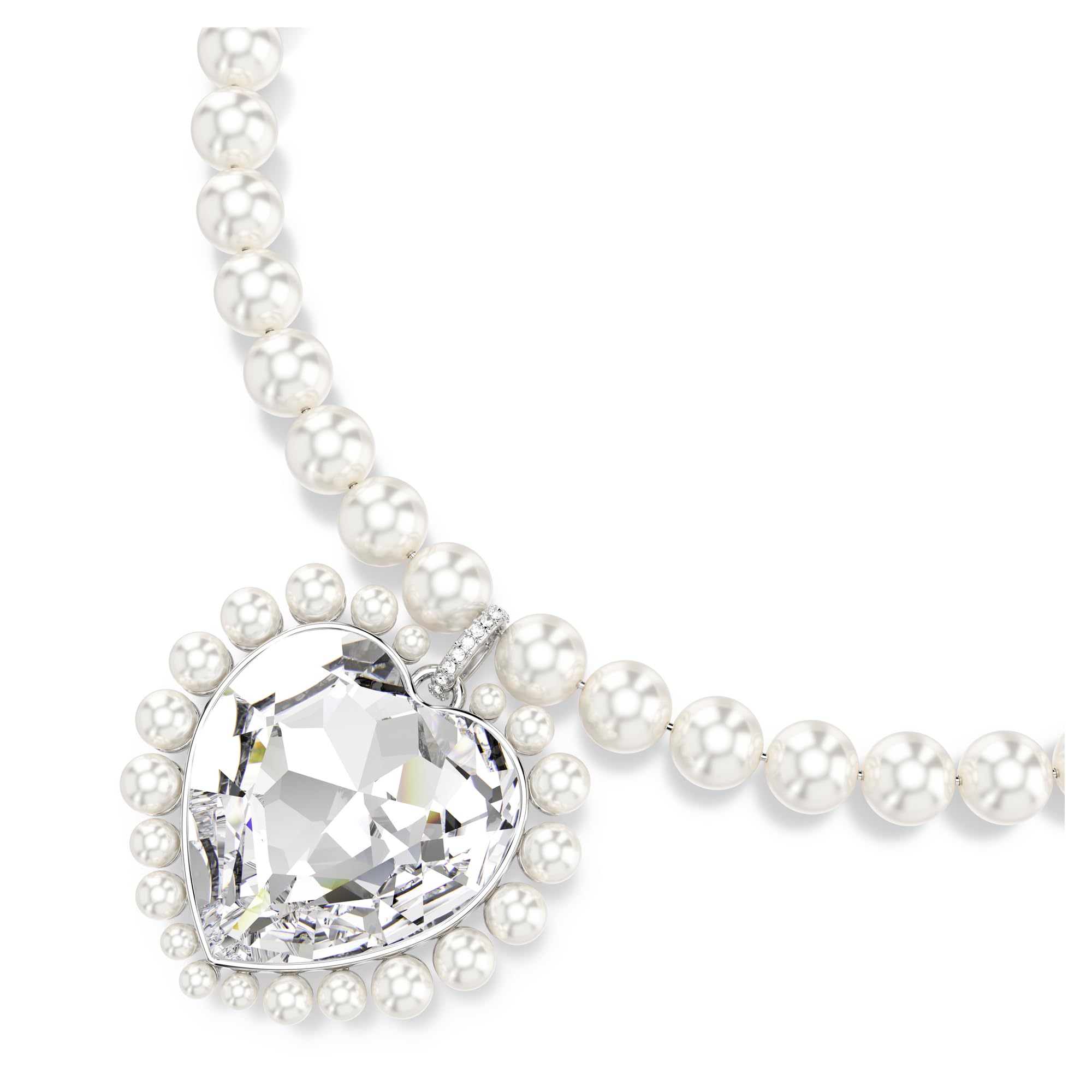 Swarovski Ariana Grande Crystal and Pearl Necklace in Rhodium Finish - Part of the Ariana Grande x Capsule Collection