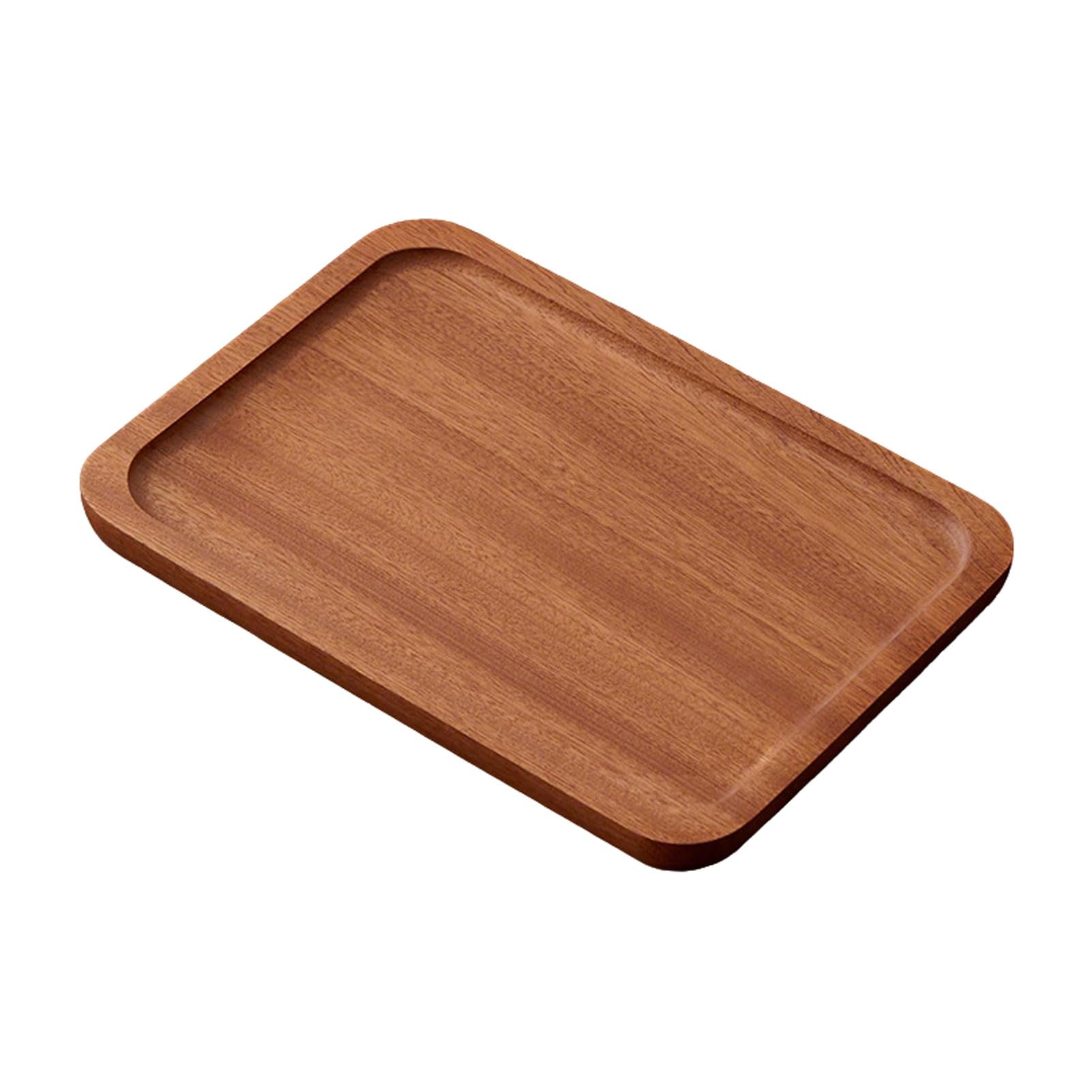 HUHJYUGE Bandeja de Madera, Bandeja de Cocina, Bandejas para Servir Comida, Bandeja Madera Decorativa Rectangular/Redonda, Bandeja para Desayuno, Té, Mesa de Café (Rectangular/40x25x2cm)