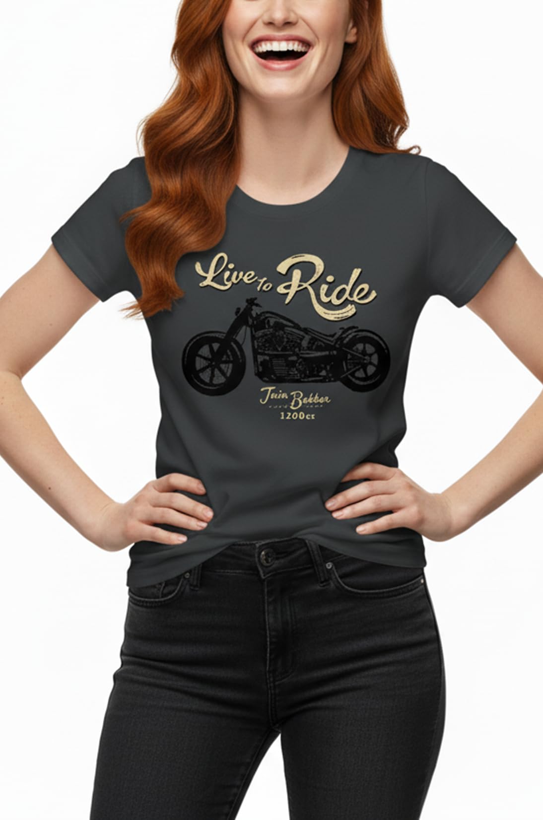 MAKAYA T-Shirt de Moto Donna Live TO Ride Maglietta Motorcycle