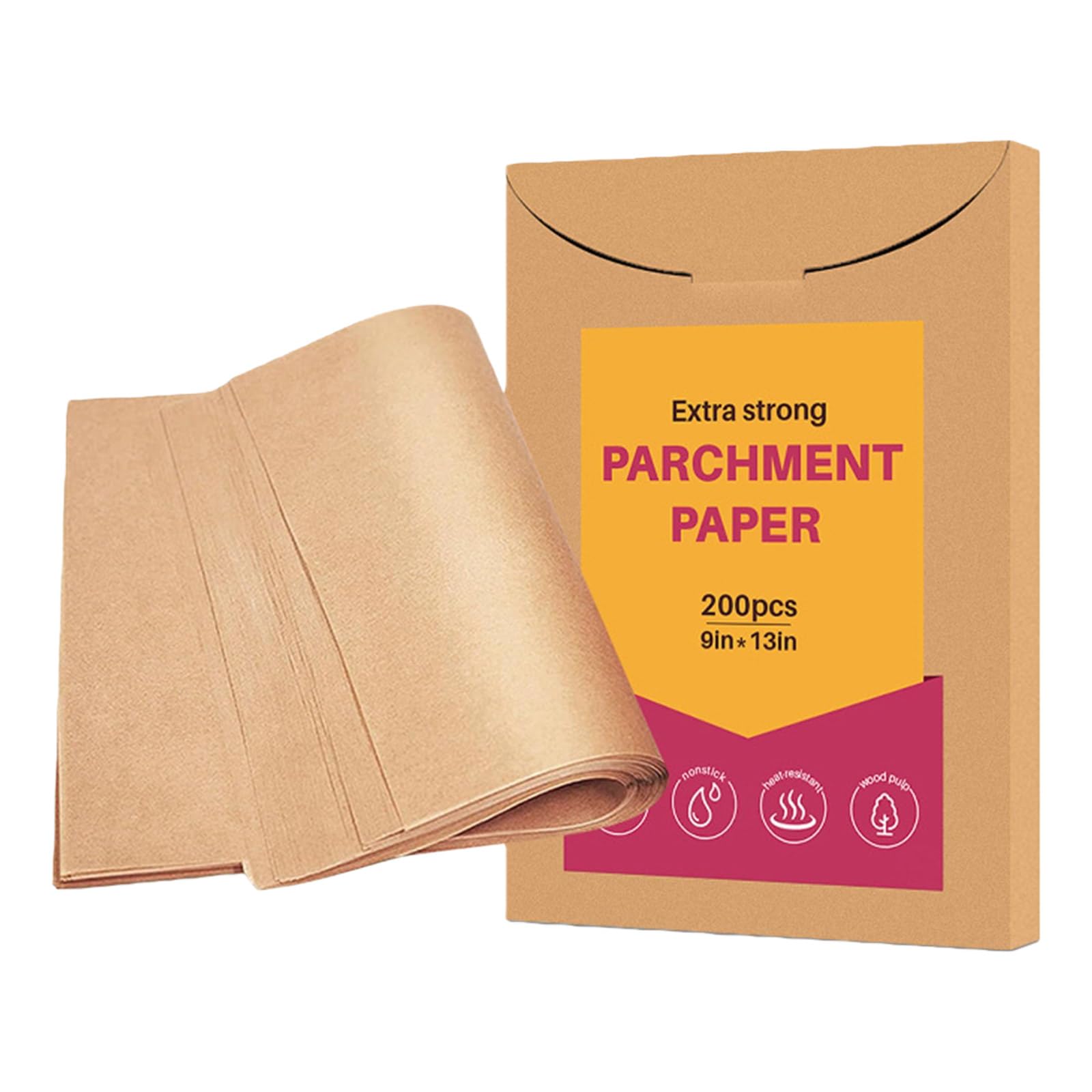 1 Box Backpapier in Lebensmittelqualität, doppelseitig antihaftbeschichtetes Ofenblech, hitzebeständig bis 230 °C, Silikon Backmatten, doppelseitig silikonbeschichtetes Pergament