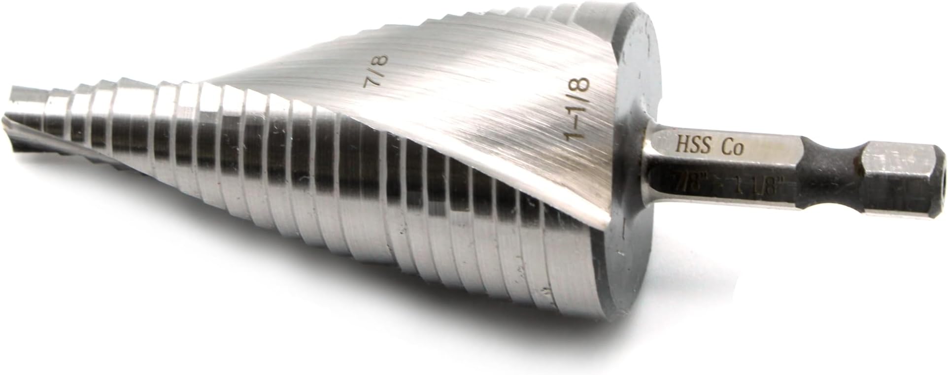 TEMO M35 Cobalt Step Drill Spiral Flute, Two Size: 7/8 Inch and 1-1/8 Inch