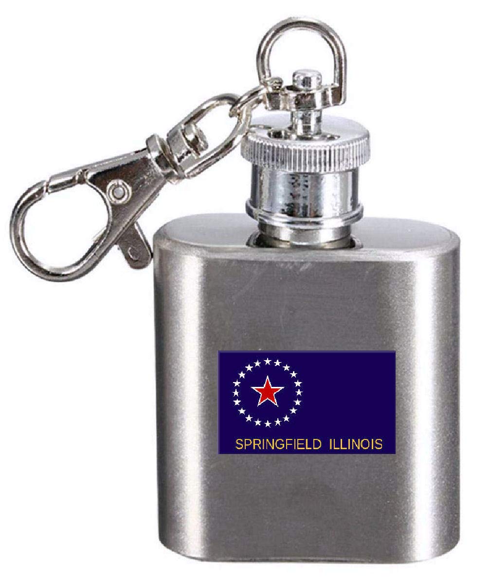 Flasque porte-clés gravée Springfield en acier inoxydable brossé haute qualité