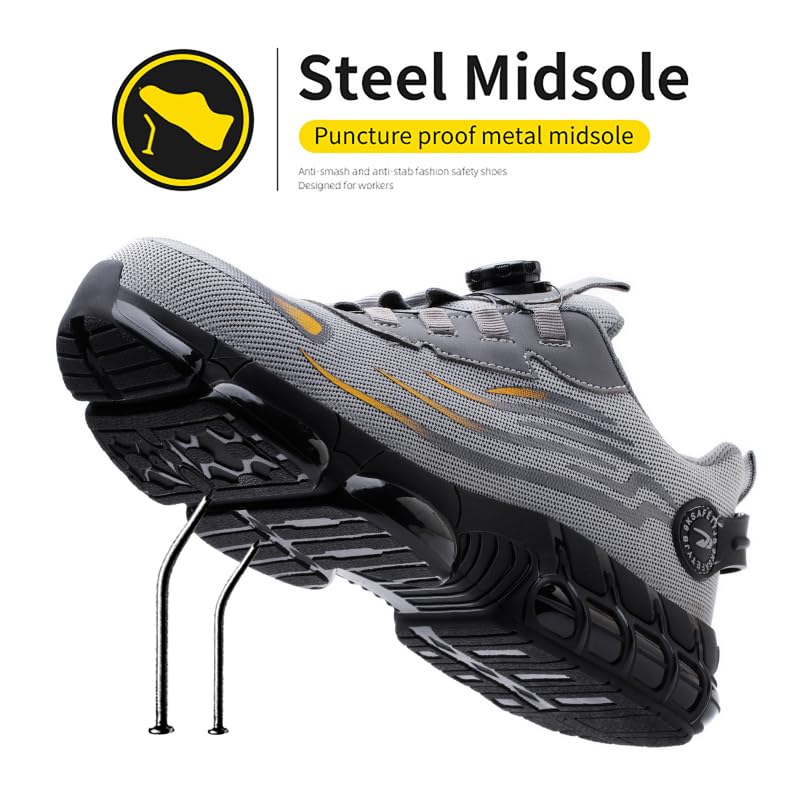 Image of Steel Toe Work Sneakers for Men Women Lightweight Comfortable Industrial & Construction Work Safety Shoes