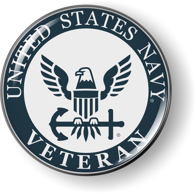 Image of Veteran U.S. Navy Eagle Anchor Icon CAR Emblem Badge Sticker Flexible | Officially Licensed US Navy Product, 3D Domed, made by BestLicensePlateFrames