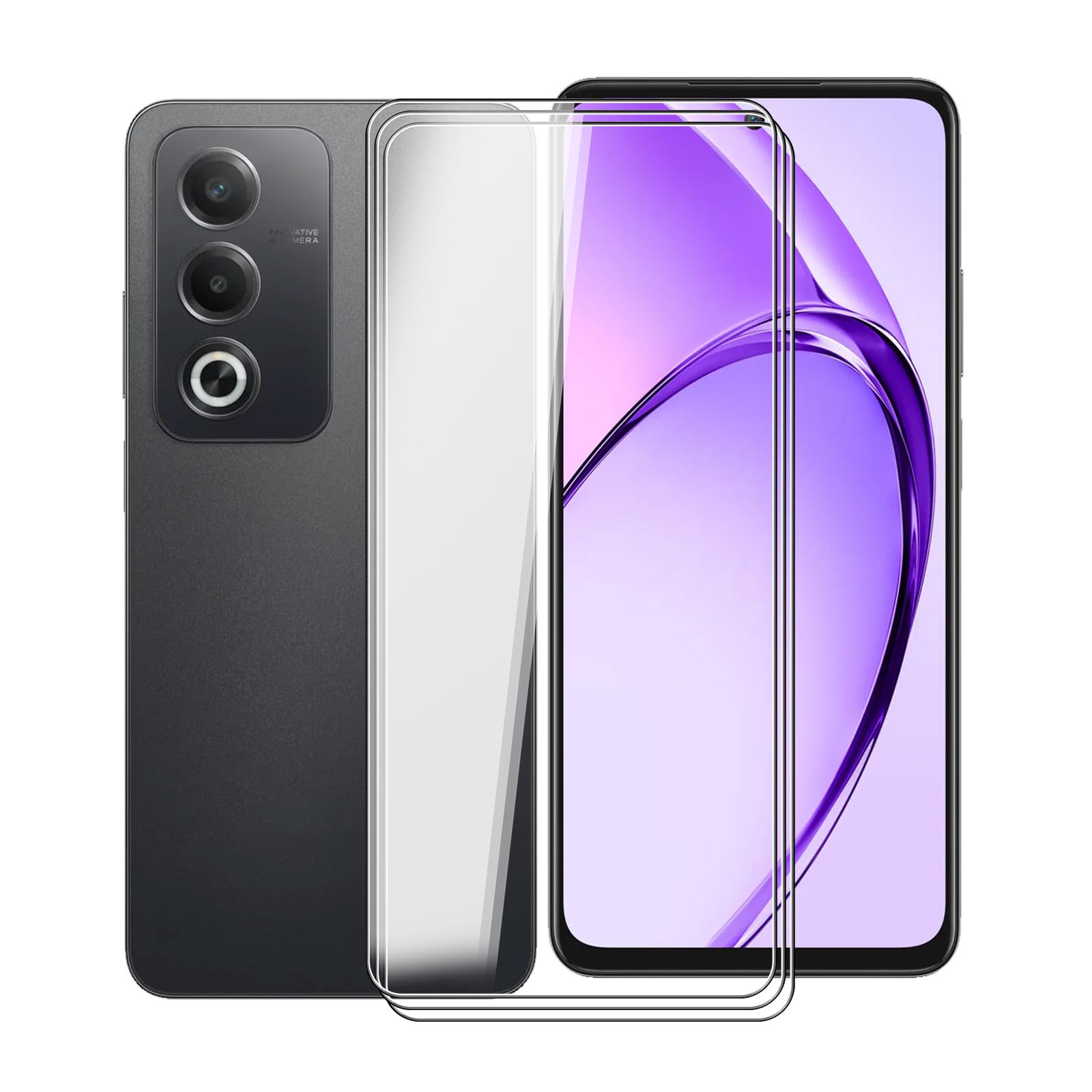 Cover Compatibile Con OPPO A80 5G Con 3 Pellicola Vetro Temperato