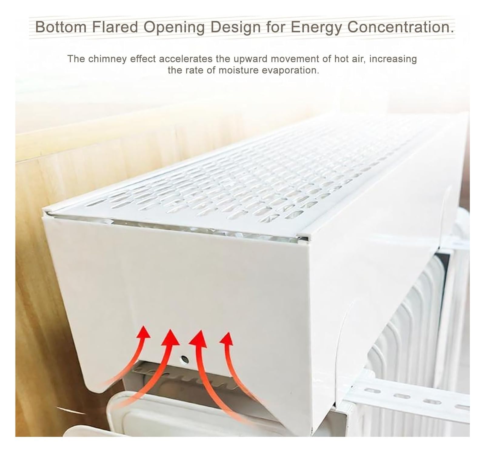 Umidificatore da appendere per termosifone con serbatoio, design di riempimento superiore per camera da letto, include asta retrattile per asciugare i vestiti