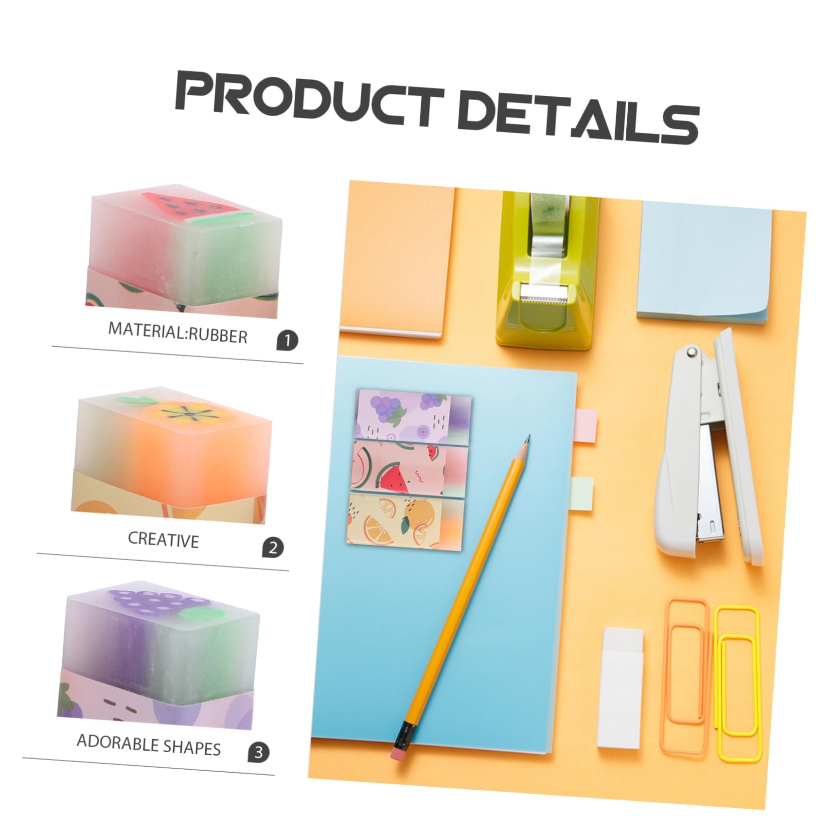 Gomme da Cancellare Frutta 36pezzi in Gomma, per Bambini | Profumate e Sicure, Forme Creative e Adorabili, Piccoli Premi per Studenti, Back To School Party