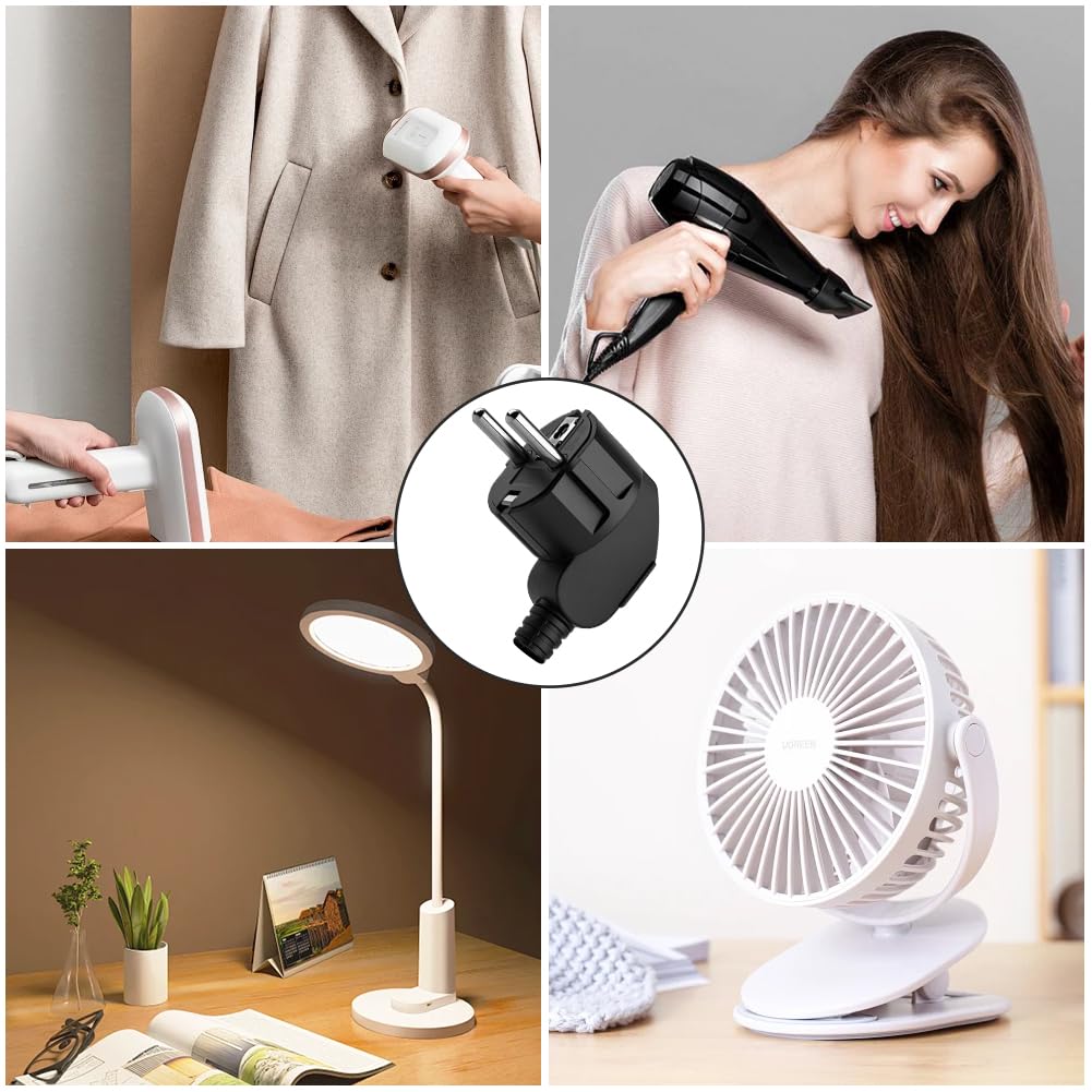 AXFEE Clavija Enchufe Macho, 4 Piezas 250V 16A Enchufe Macho, Enchufe de Seguridad Exterior 16A 250V Encufe, con Destornillador, para Uso en Interiores y Exteriores, Negro