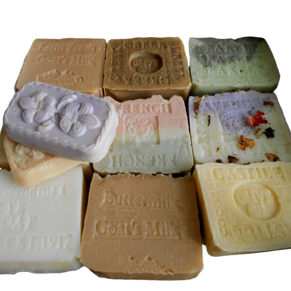 Natural Handcrafted Soap Company Gift Set Twelve Bar Natural Soap for Mother and Baby Variety Artisan Soaps with Organic Olive Oil - All Skin Types
