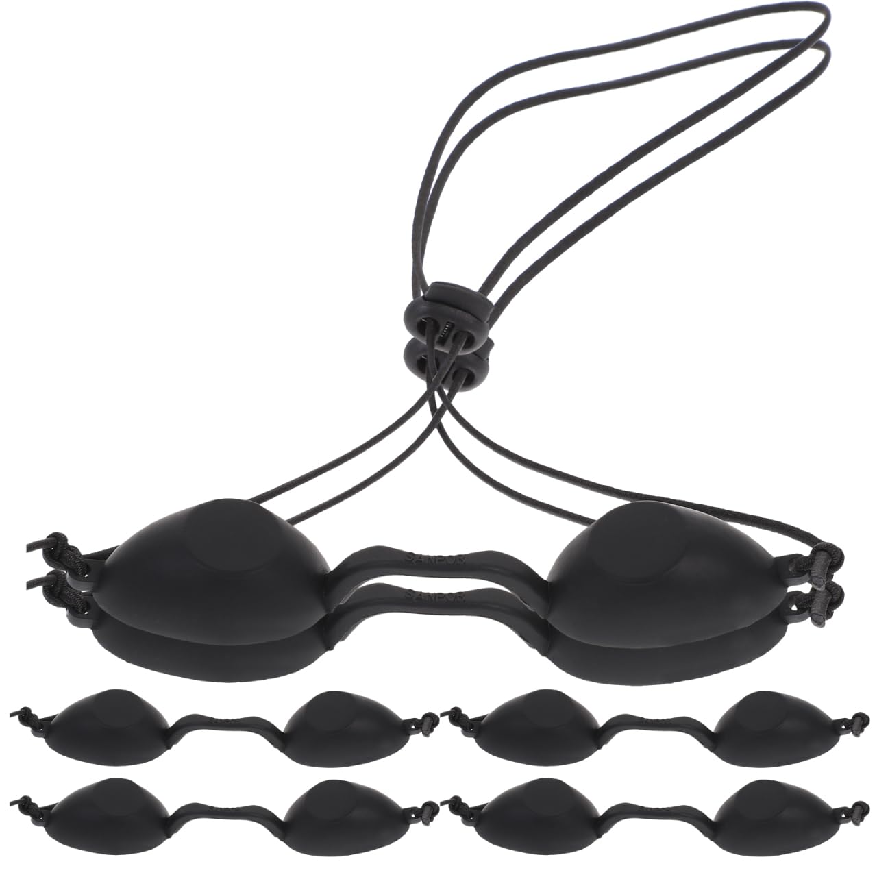 Milisten 6PCS Silicone Soft Durable Comfortable Black Ergonomic Eye Protection Safety Goggles Eye Patch for UV IPL Infrared LED Light Therapy